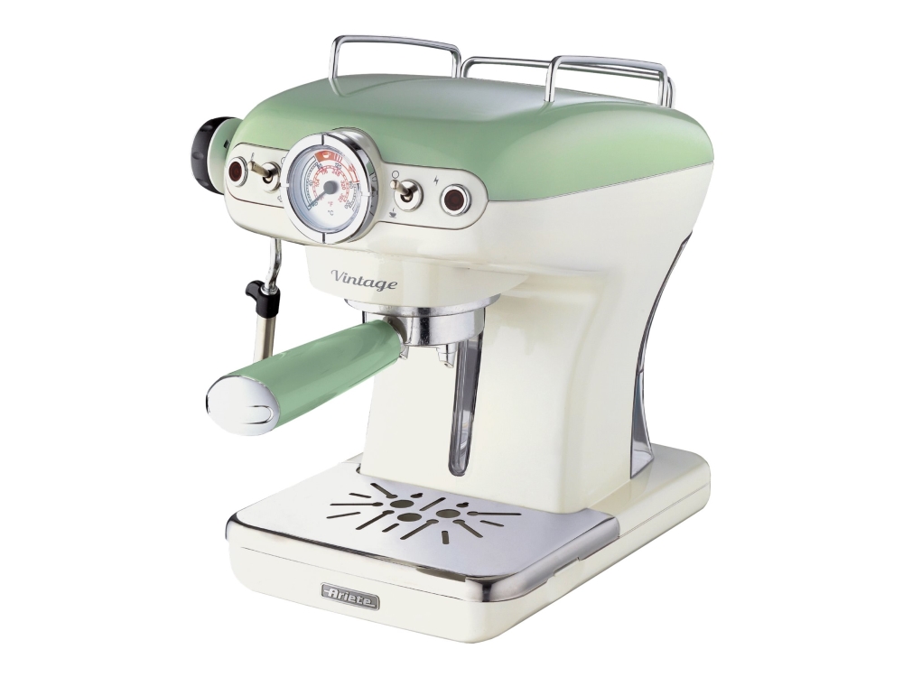 Ariete 1389 Vintage Kaffemaskine Med Mælkeskummer Bar Grøn 8003705113930
