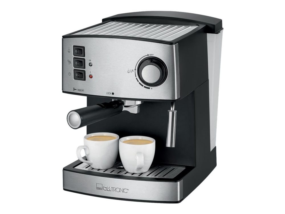 Clatronic 3643 Kaffemaskine Med Mælkeskummer Bar Rustfrit Stål 4006160633382